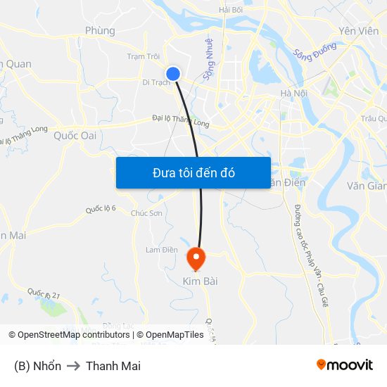(B) Nhổn to Thanh Mai map