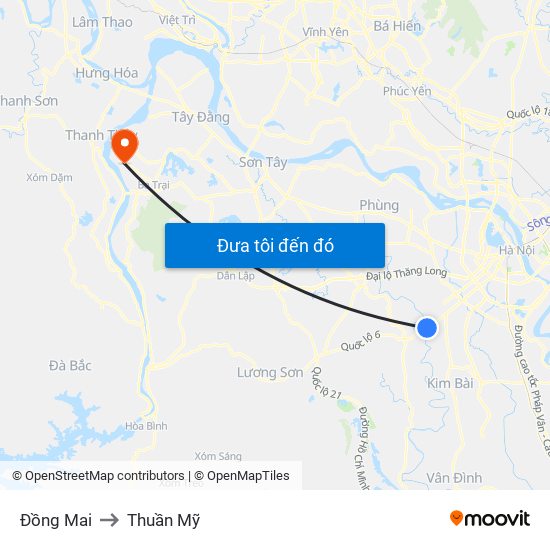 Đồng Mai to Thuần Mỹ map