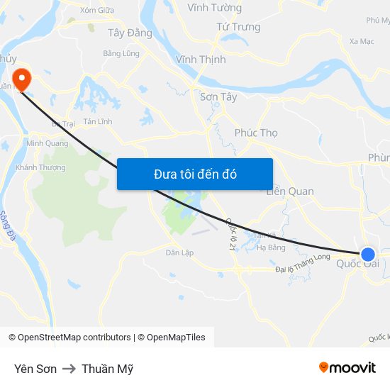 Yên Sơn to Thuần Mỹ map