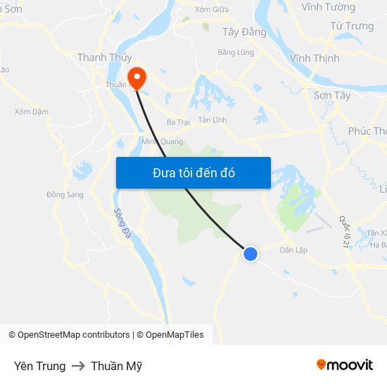 Yên Trung to Thuần Mỹ map