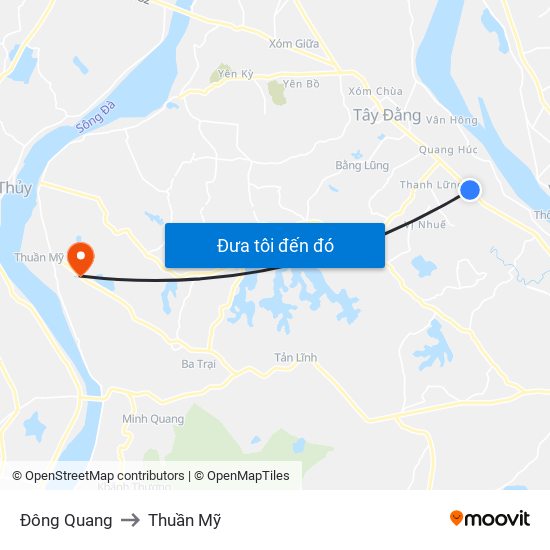 Đông Quang to Thuần Mỹ map