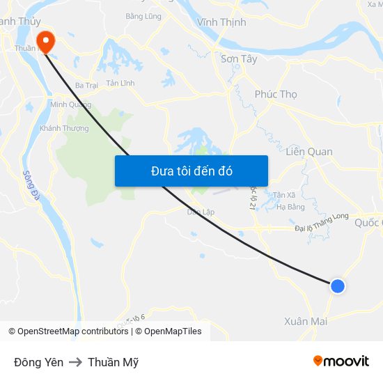 Đông Yên to Thuần Mỹ map