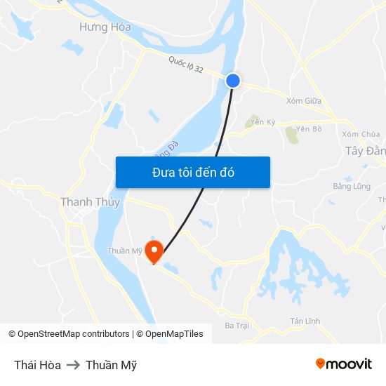 Thái Hòa to Thuần Mỹ map