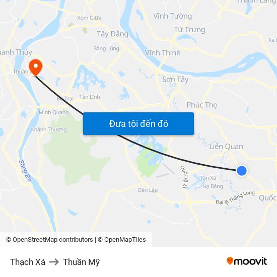 Thạch Xá to Thuần Mỹ map