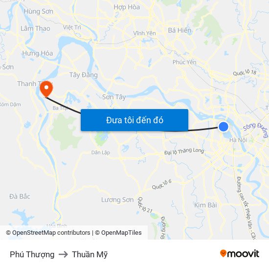 Phú Thượng to Thuần Mỹ map