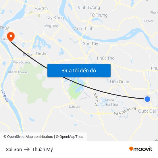 Sài Sơn to Thuần Mỹ map