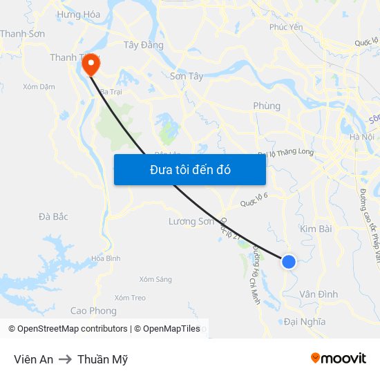 Viên An to Thuần Mỹ map