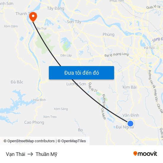 Vạn Thái to Thuần Mỹ map