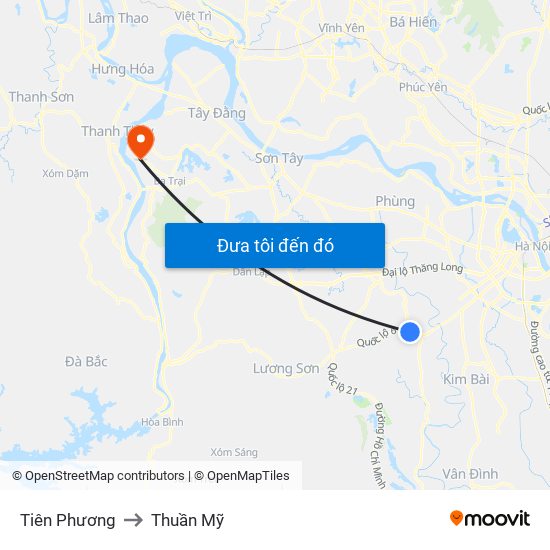 Tiên Phương to Thuần Mỹ map