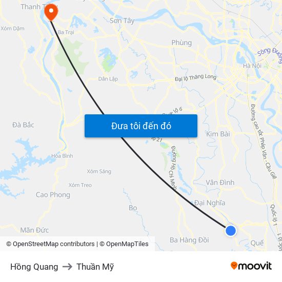 Hồng Quang to Thuần Mỹ map