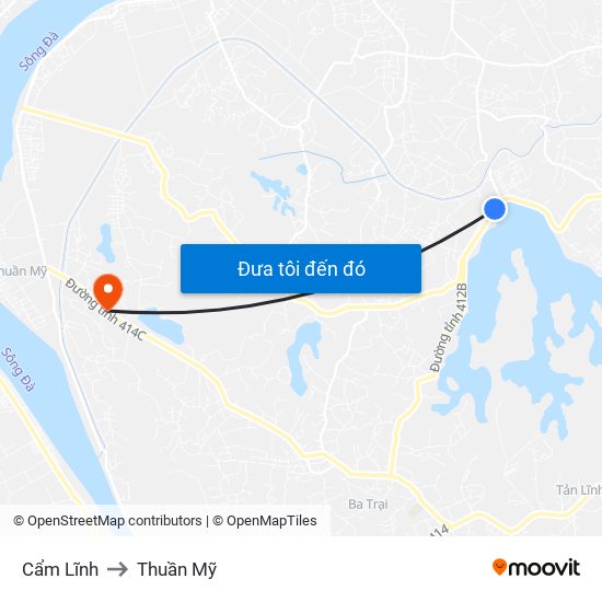 Cẩm Lĩnh to Thuần Mỹ map