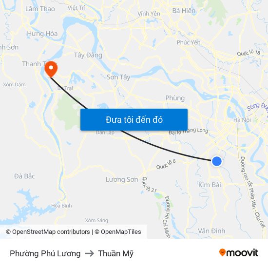 Phường Phú Lương to Thuần Mỹ map