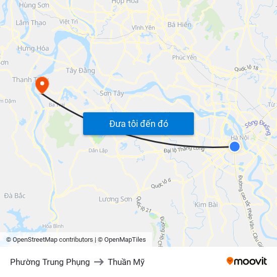 Phường Trung Phụng to Thuần Mỹ map