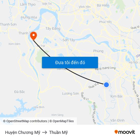 Huyện Chương Mỹ to Thuần Mỹ map