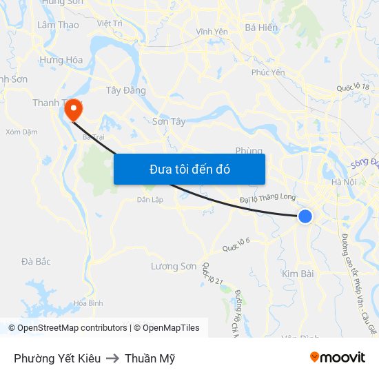 Phường Yết Kiêu to Thuần Mỹ map