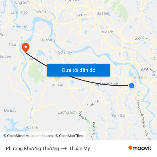 Phường Khương Thượng to Thuần Mỹ map