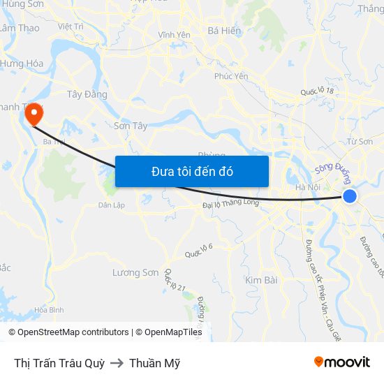 Thị Trấn Trâu Quỳ to Thuần Mỹ map