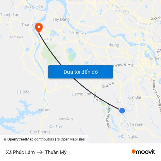 Xã Phúc Lâm to Thuần Mỹ map