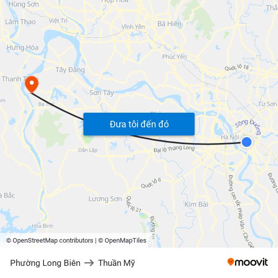 Phường Long Biên to Thuần Mỹ map