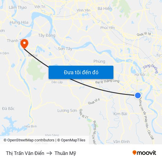 Thị Trấn Văn Điển to Thuần Mỹ map