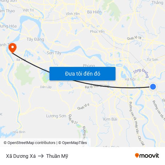 Xã Dương Xá to Thuần Mỹ map