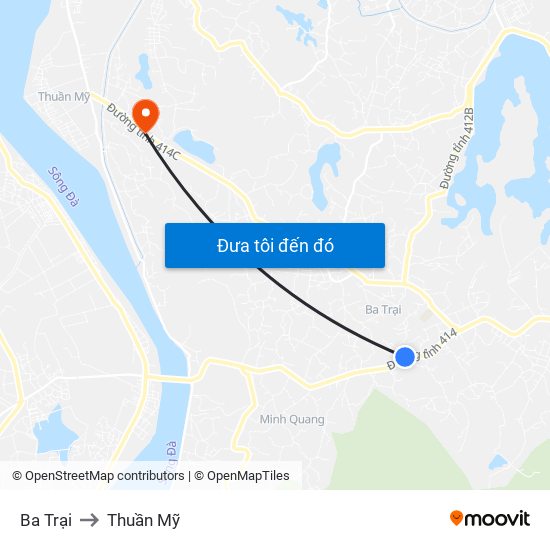 Ba Trại to Thuần Mỹ map