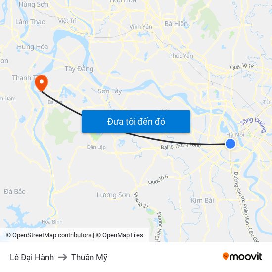 Lê Đại Hành to Thuần Mỹ map