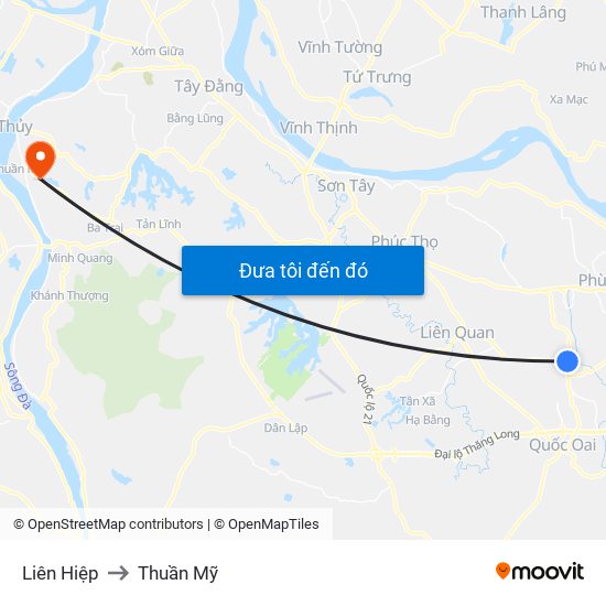 Liên Hiệp to Thuần Mỹ map