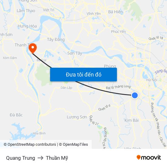 Quang Trung to Thuần Mỹ map