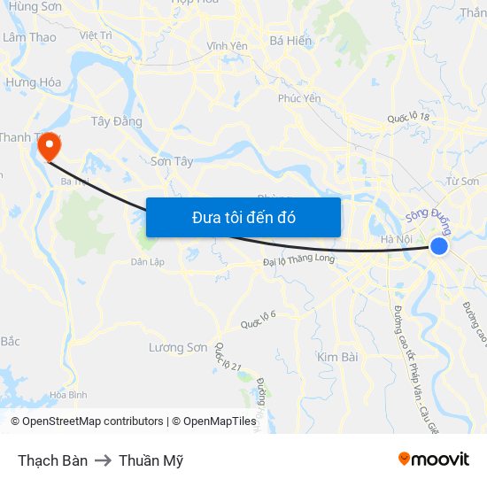 Thạch Bàn to Thuần Mỹ map