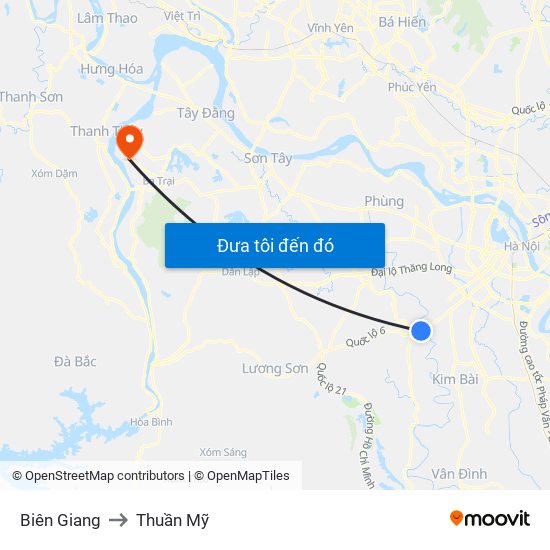 Biên Giang to Thuần Mỹ map