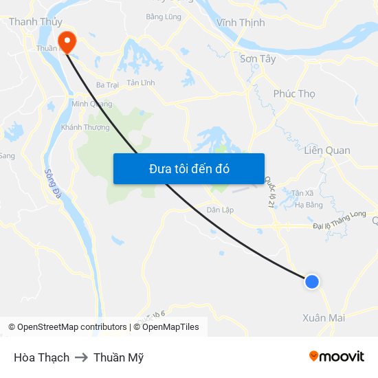 Hòa Thạch to Thuần Mỹ map