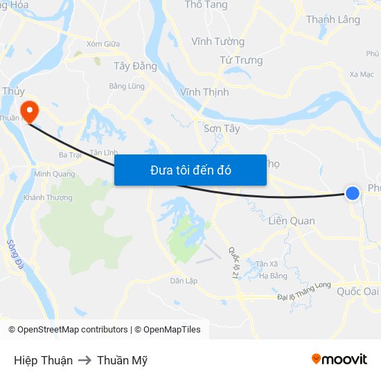 Hiệp Thuận to Thuần Mỹ map