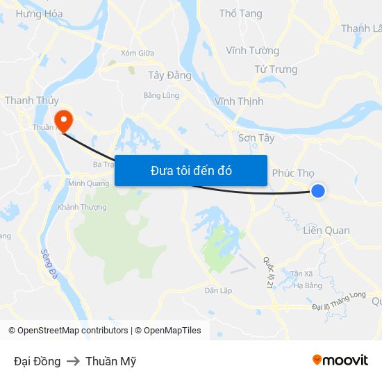 Đại Đồng to Thuần Mỹ map