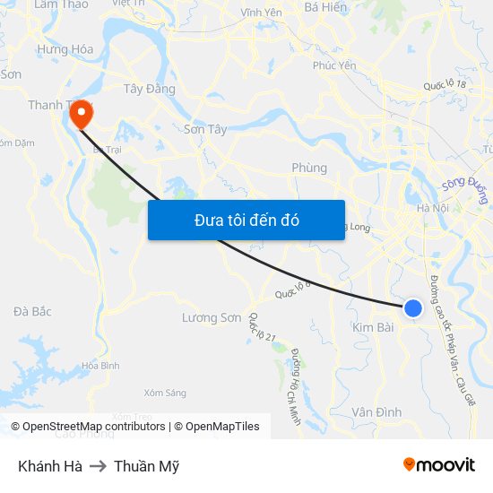 Khánh Hà to Thuần Mỹ map