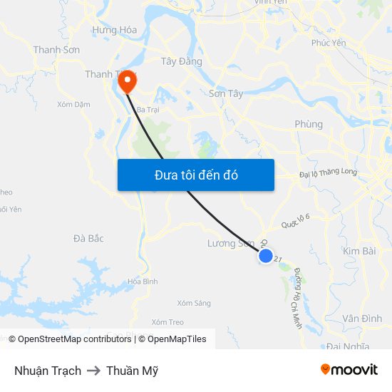 Nhuận Trạch to Thuần Mỹ map