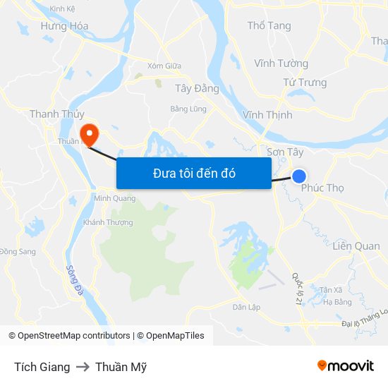 Tích Giang to Thuần Mỹ map