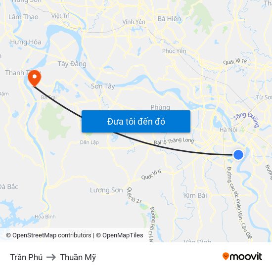 Trần Phú to Thuần Mỹ map