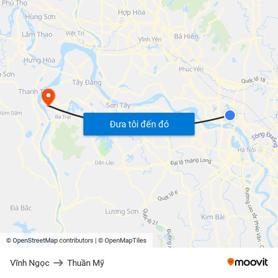 Vĩnh Ngọc to Thuần Mỹ map