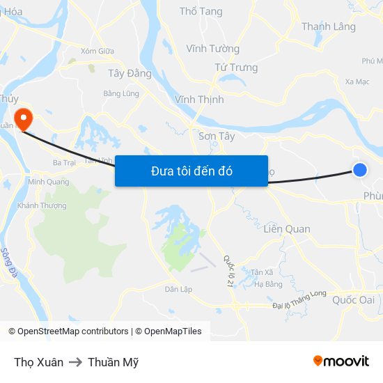 Thọ Xuân to Thuần Mỹ map