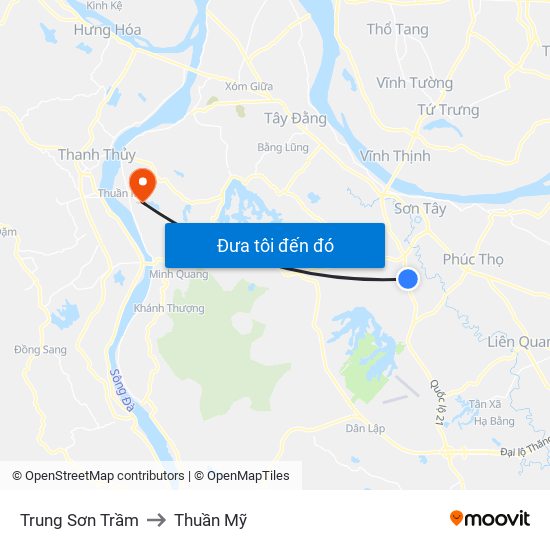 Trung Sơn Trầm to Thuần Mỹ map