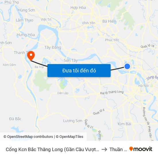 Cổng Kcn Bắc Thăng Long (Gần Cầu Vượt Bộ Hành) to Thuần Mỹ map