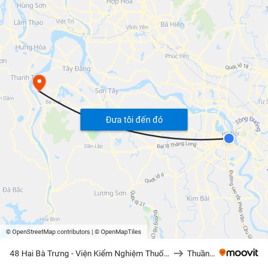 48 Hai Bà Trưng - Viện Kiểm Nghiệm Thuốc Trung Ương to Thuần Mỹ map