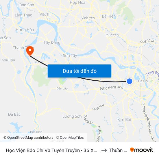 Học Viện Báo Chí Và Tuyên Truyền - 36 Xuân Thủy to Thuần Mỹ map