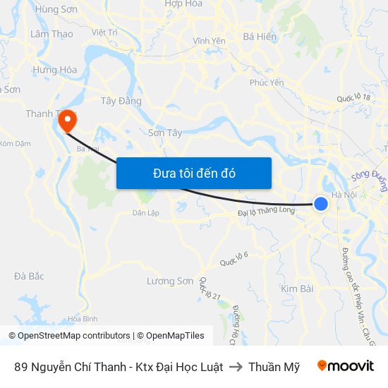 89 Nguyễn Chí Thanh - Ktx Đại Học Luật to Thuần Mỹ map