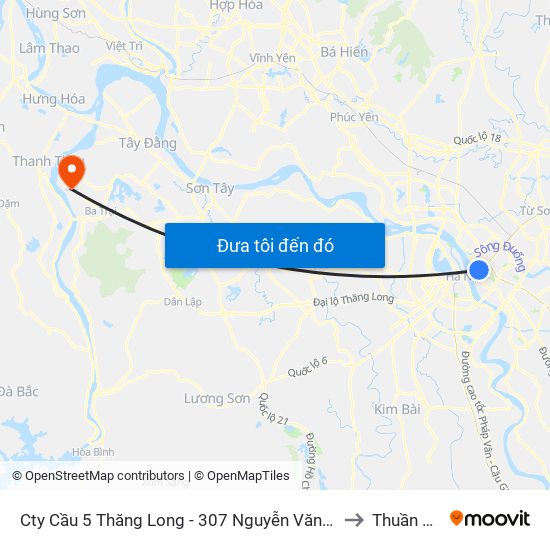 Cty Cầu 5 Thăng Long - 307 Nguyễn Văn Cừ to Thuần Mỹ map