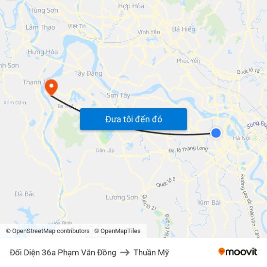 Đối Diện 36a Phạm Văn Đồng to Thuần Mỹ map