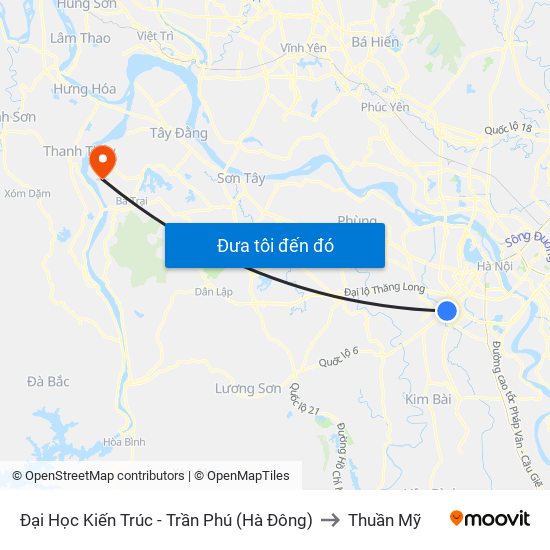 Đại Học Kiến Trúc - Trần Phú (Hà Đông) to Thuần Mỹ map