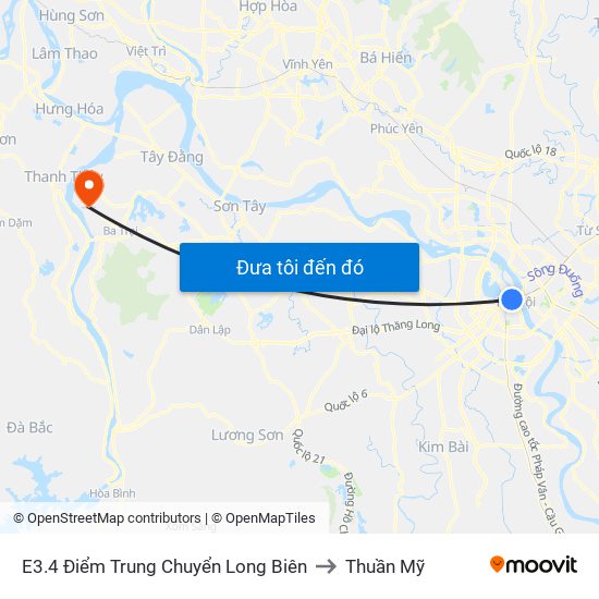 E3.4 Điểm Trung Chuyển Long Biên to Thuần Mỹ map