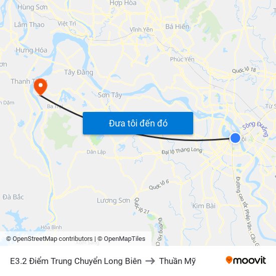 E3.2 Điểm Trung Chuyển Long Biên to Thuần Mỹ map